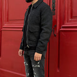 JACKET RETRO NOIR EN LAINE.