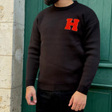 PULL « H » NOIR.
