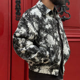 VESTE FLEUR NOIR ET BLANC