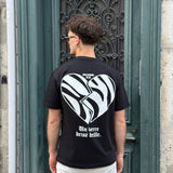 T-SHIRT CŒUR BRILLANT NOIR