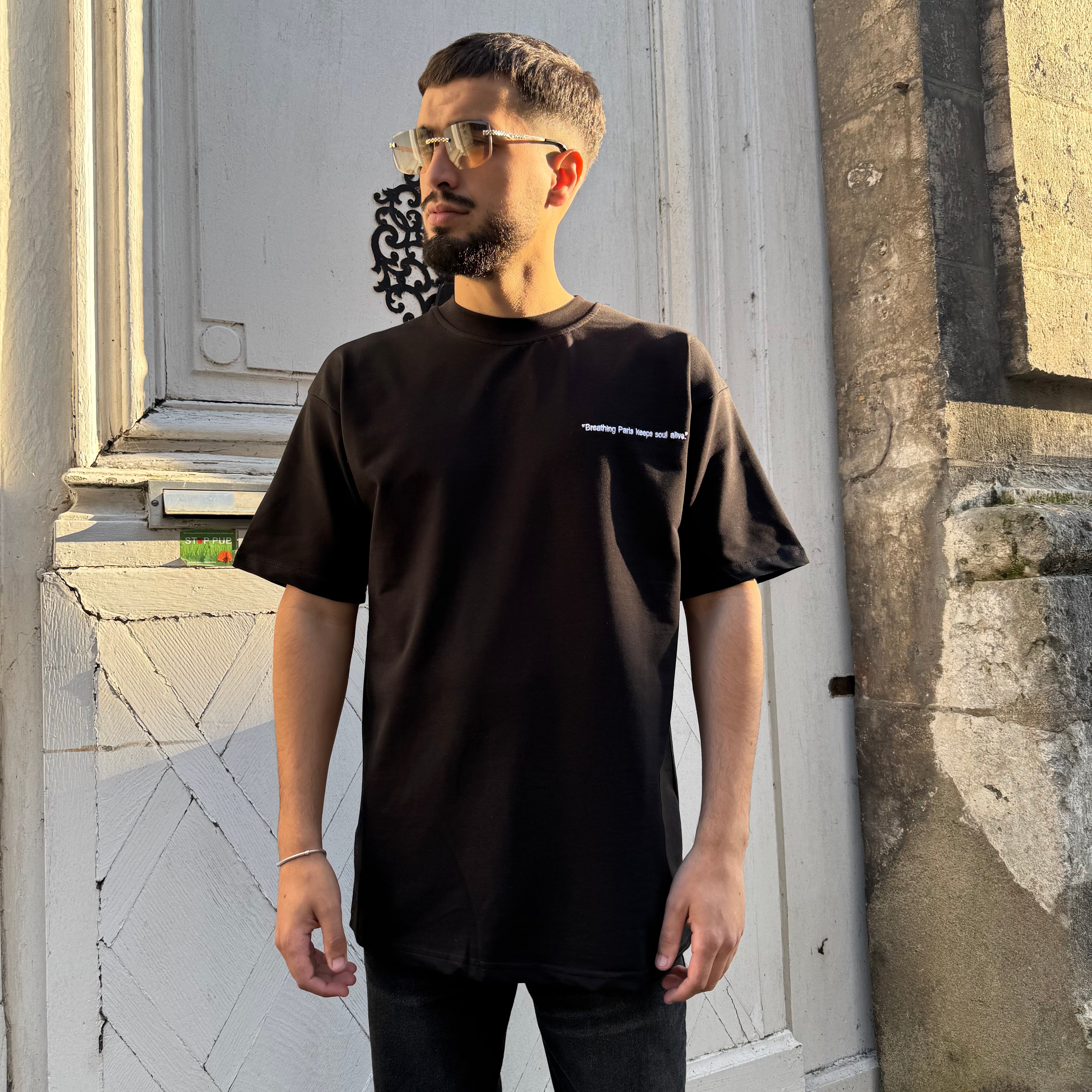 1m80 Sale Taille T Shirt Homme 1m80 T-SHIRT RUE DE PARIS NOIR