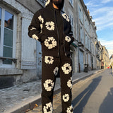 ENSEMBLE JOGGING FLEURS NOIR