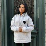 SWEAT GRIS CŒUR NOIR