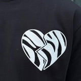 T-SHIRT CŒUR BRILLANT NOIR
