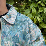 VESTE FLEUR BLEU TURQUOISE