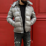 DOUDOUNE PALMER GRIS BRILLANT.