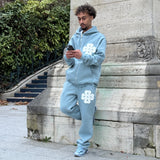 ENSEMBLE TURQUOISE TRÈFLE BLANC