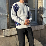 PULL A FLEURS BLANC