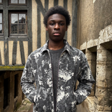 VESTE DRAKE NOIR ET BLANC À FLEUR