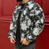 VESTE FLEUR NOIR ET BLANC