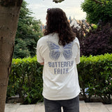 T-SHIRT BUTTERFLY BLANC