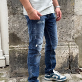 JEANS DXB BLEU/BLANC