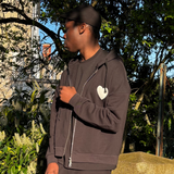 VESTE NOIR CŒUR BLANC.