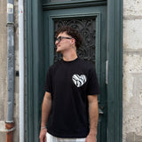 T-SHIRT CŒUR BRILLANT NOIR